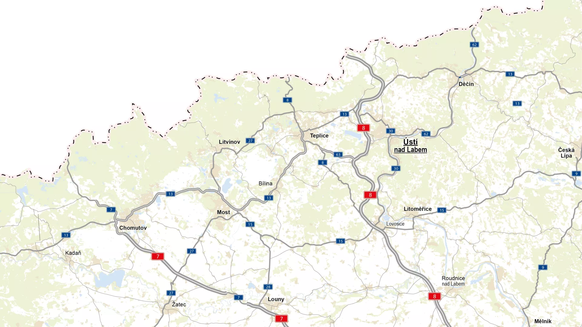 Mapa úseků a oprav
